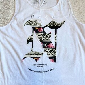 5/20! Neff White Logo Tank Top